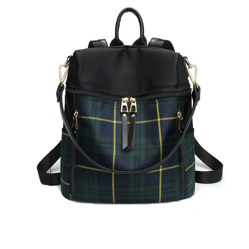High Quality Plaid Backpack School Bags For Teenagers Girls
