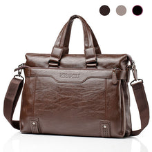 Load image into Gallery viewer, Men's Leather Briefcase PU Material 15inch Men's Shoulder Bag For Men