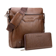 Load image into Gallery viewer, Men's Leather Briefcase PU Material 15inch Men's Shoulder Bag For Men