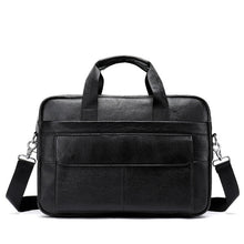 Load image into Gallery viewer, 14 inch Men Genuine Leather Briefcase Cow Leather Men's shoulder bag