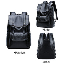 Load image into Gallery viewer, Fashion panelled PU men leather backpack