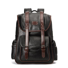 Load image into Gallery viewer, Fashion 15.6 inches Men Backpack Brown PU Leather Travel Bags